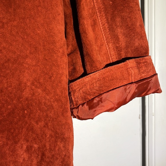 Vintage St. John’s Bay washable suede jacket button down/burnt orange/size small - Picture 6 of 6